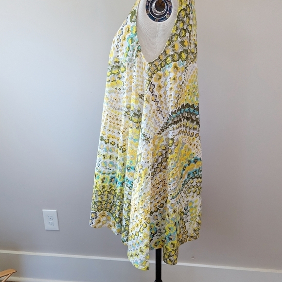 MSGM Eyelet Patchwork Floral Trapeze Mini Dress Sun Dress 70s Mod - Picture 3 of 14